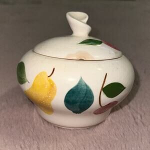 Stetson China Sugar Bowl Fruit Pear Cherry